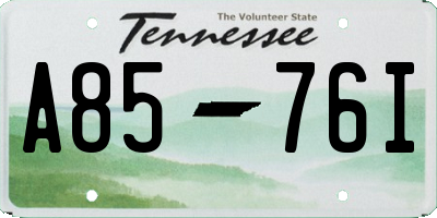 TN license plate A8576I