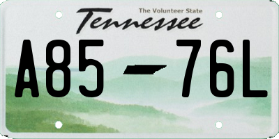 TN license plate A8576L