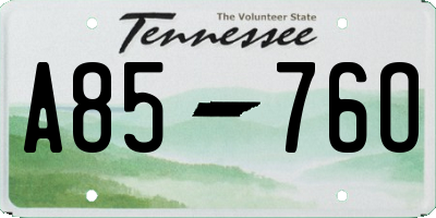TN license plate A8576O