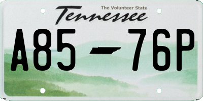 TN license plate A8576P