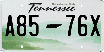 TN license plate A8576X