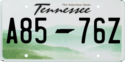 TN license plate A8576Z