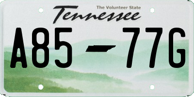 TN license plate A8577G