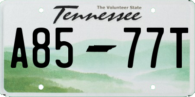 TN license plate A8577T