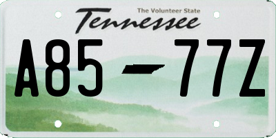 TN license plate A8577Z