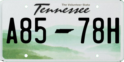 TN license plate A8578H