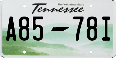 TN license plate A8578I