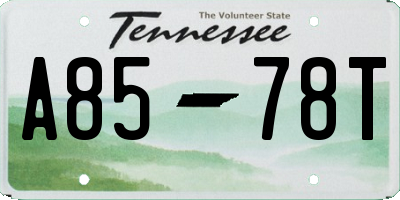 TN license plate A8578T