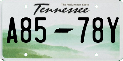 TN license plate A8578Y