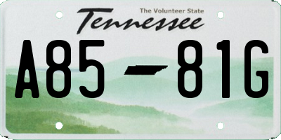 TN license plate A8581G