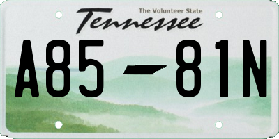 TN license plate A8581N