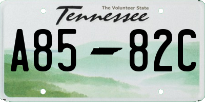 TN license plate A8582C