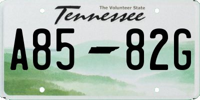 TN license plate A8582G