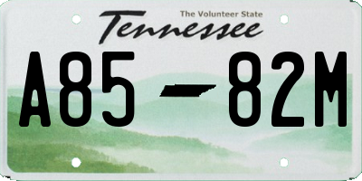 TN license plate A8582M