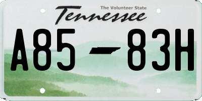 TN license plate A8583H