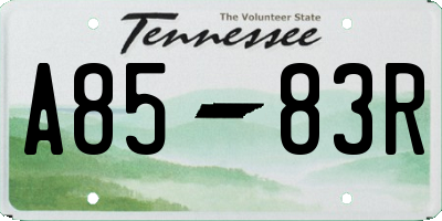 TN license plate A8583R
