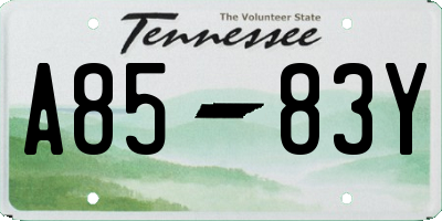 TN license plate A8583Y