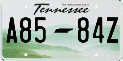 TN license plate A8584Z