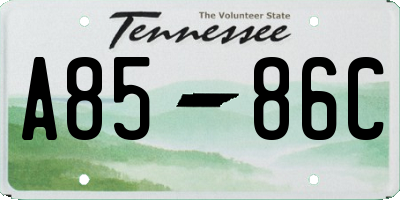 TN license plate A8586C