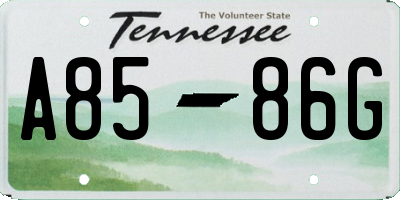 TN license plate A8586G