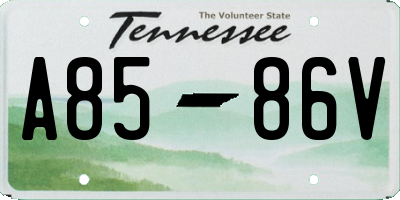 TN license plate A8586V