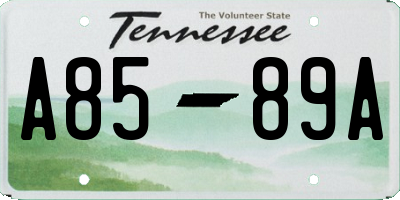 TN license plate A8589A
