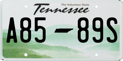 TN license plate A8589S