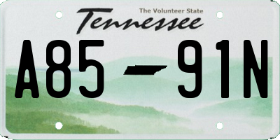 TN license plate A8591N