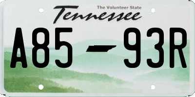 TN license plate A8593R