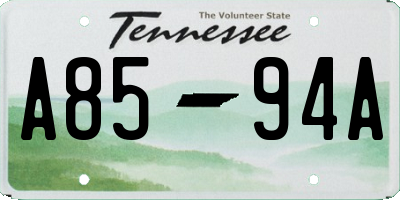 TN license plate A8594A