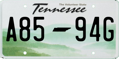 TN license plate A8594G