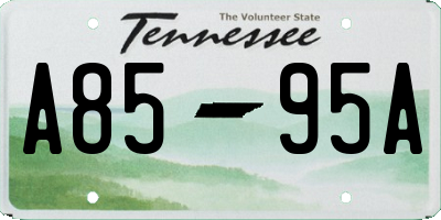 TN license plate A8595A