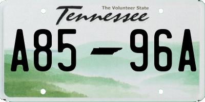 TN license plate A8596A
