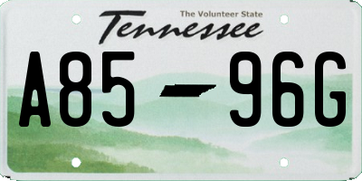 TN license plate A8596G