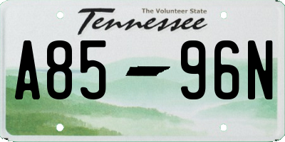TN license plate A8596N