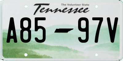 TN license plate A8597V