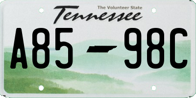 TN license plate A8598C