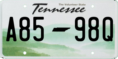 TN license plate A8598Q