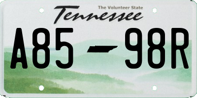 TN license plate A8598R