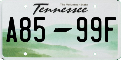 TN license plate A8599F