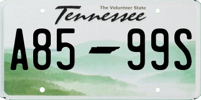 TN license plate A8599S