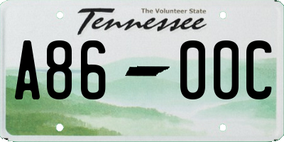 TN license plate A8600C