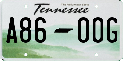 TN license plate A8600G