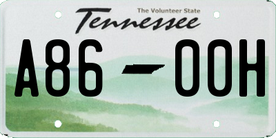 TN license plate A8600H