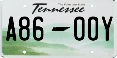 TN license plate A8600Y