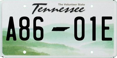 TN license plate A8601E