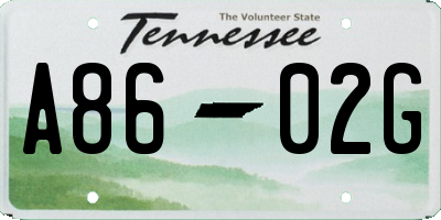 TN license plate A8602G