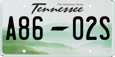 TN license plate A8602S