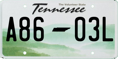 TN license plate A8603L