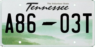 TN license plate A8603T